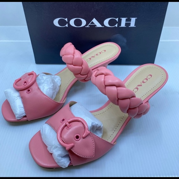 BNWT Coach mini heel open toe sandal size 7.5 - Picture 3 of 5